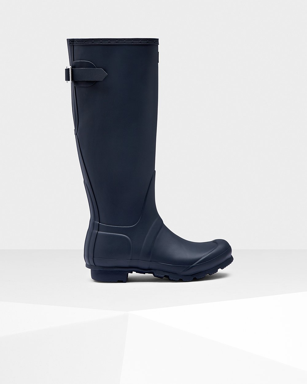 Womens Hunter Original Back Adjustable - Tall Rain Boots Navy - 1250-KZJQC